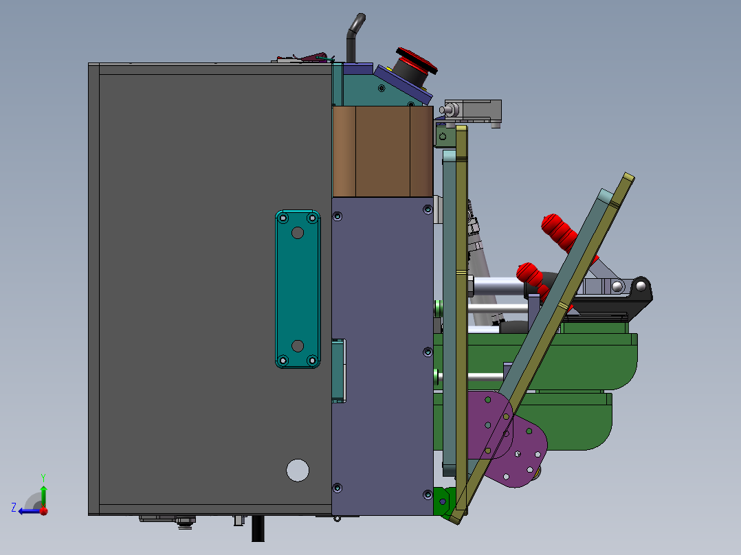 半自动化连杆测试治具右视图