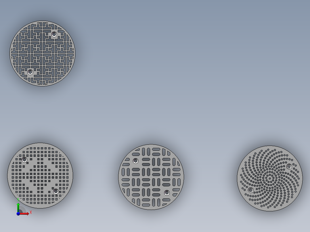 四款地漏前视图