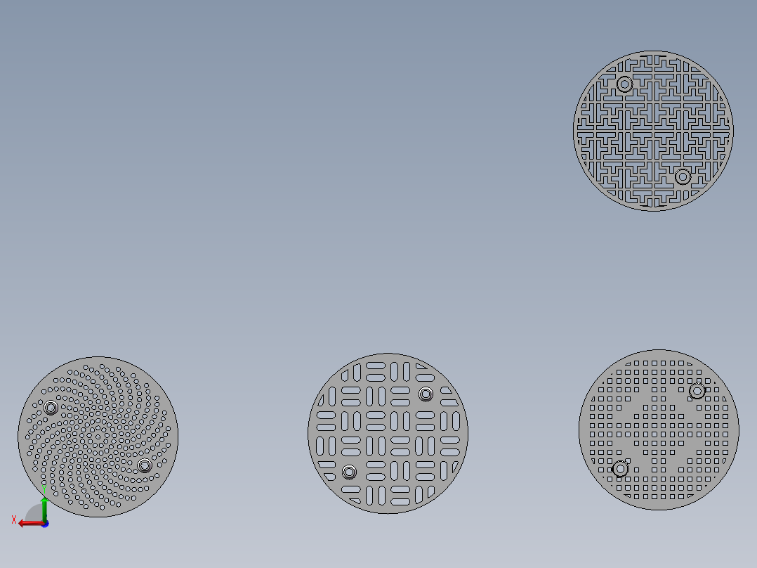 四款地漏后视图