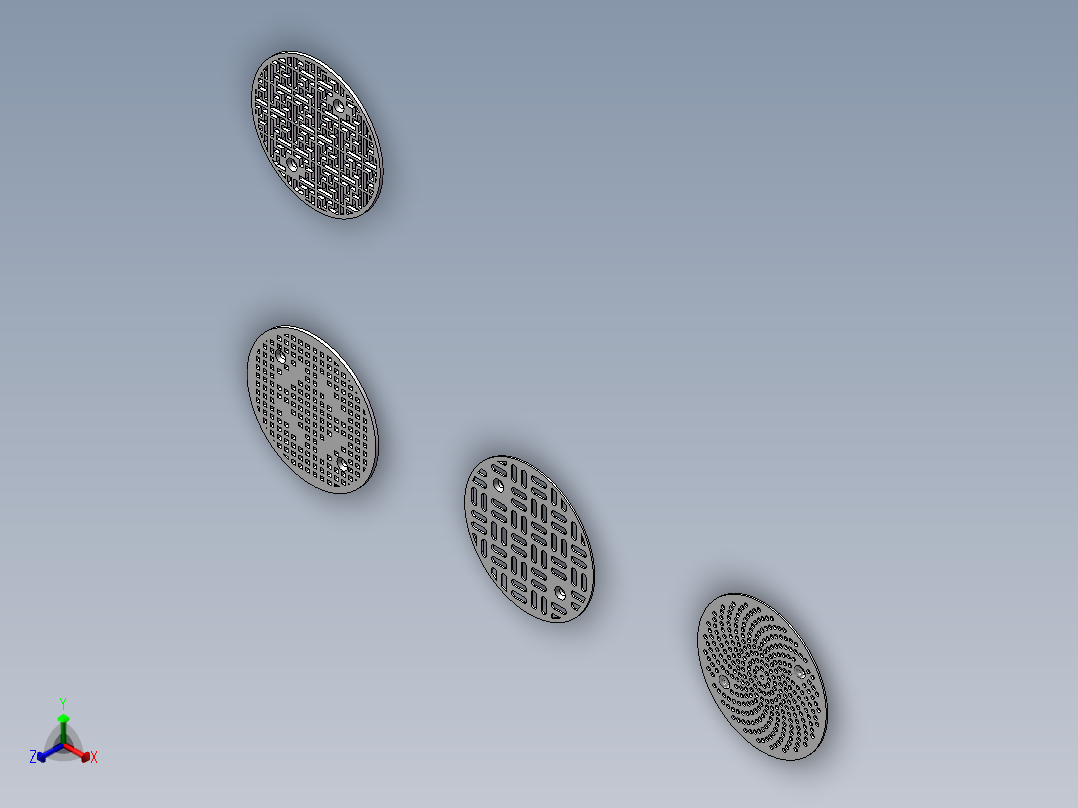 四款地漏正等轴测图