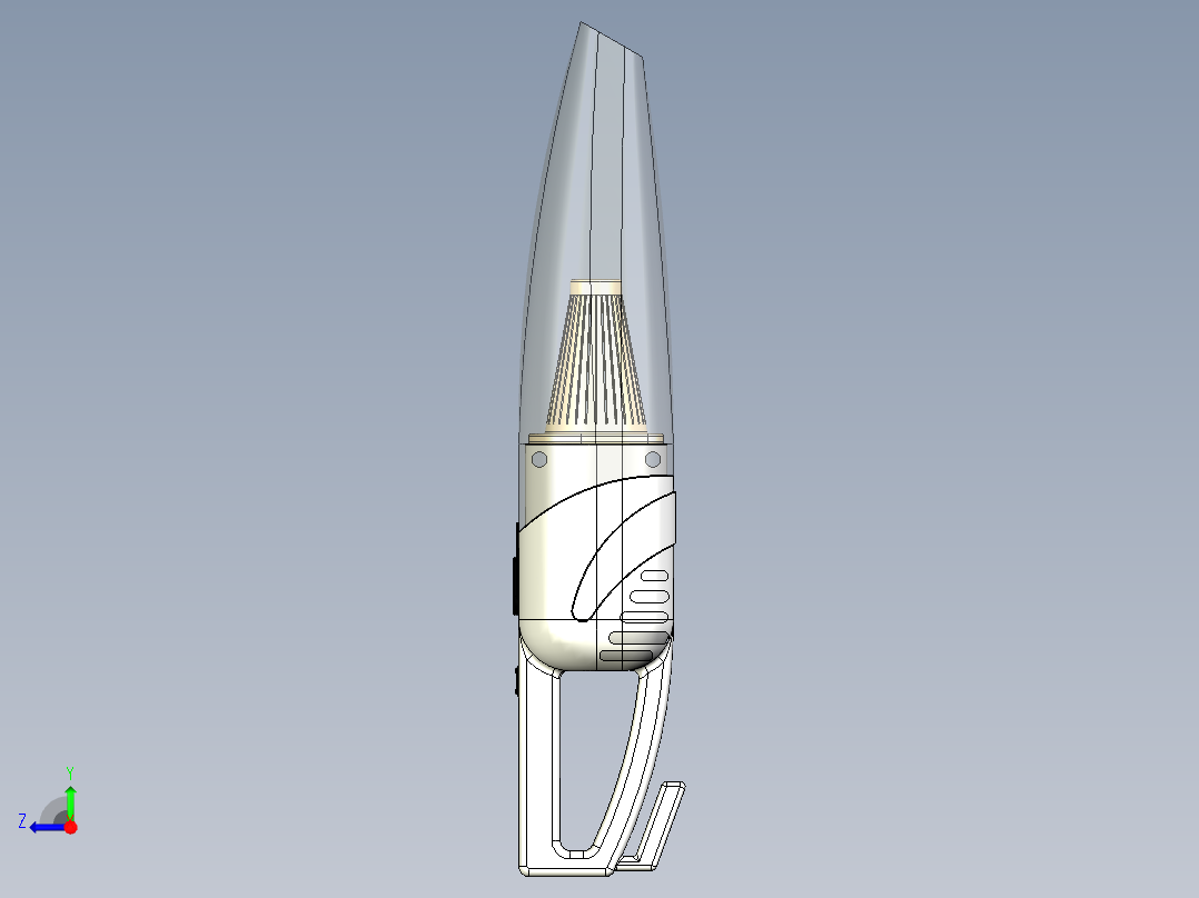 手持吸尘器右视图