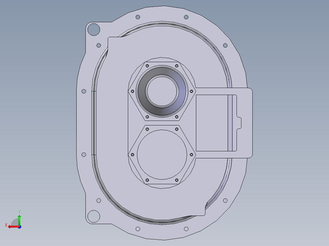 三维直线振动筛激振器图纸（全套）后视图
