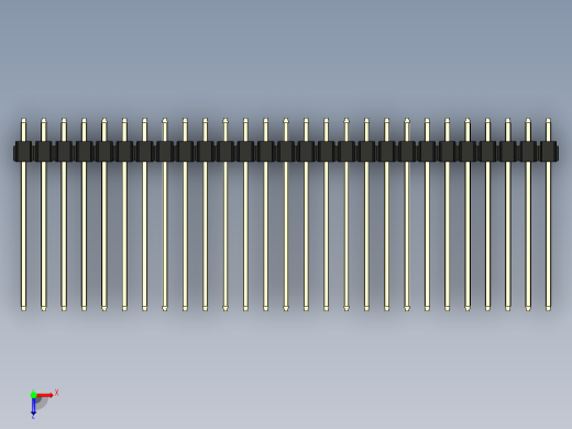 彩色公头100mil（2.54mm）系列-DS1021_black_2x27p_100mil_Type19_rev1.0俯视缩略图