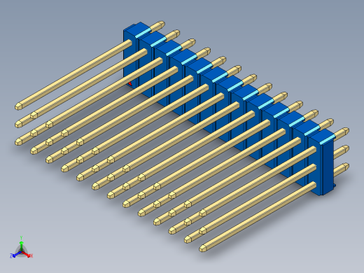 彩色公头100mil（2.54mm）系列-DS1021_blue_3x13p_100mil_Type19_rev1.0
