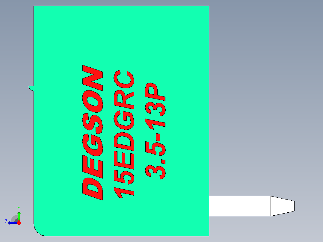 DEGSON 15EDG 系列 3.5mm 插拔式接线端子 FullPack-15EDGRC-3.5-13P-14-00AH右视图