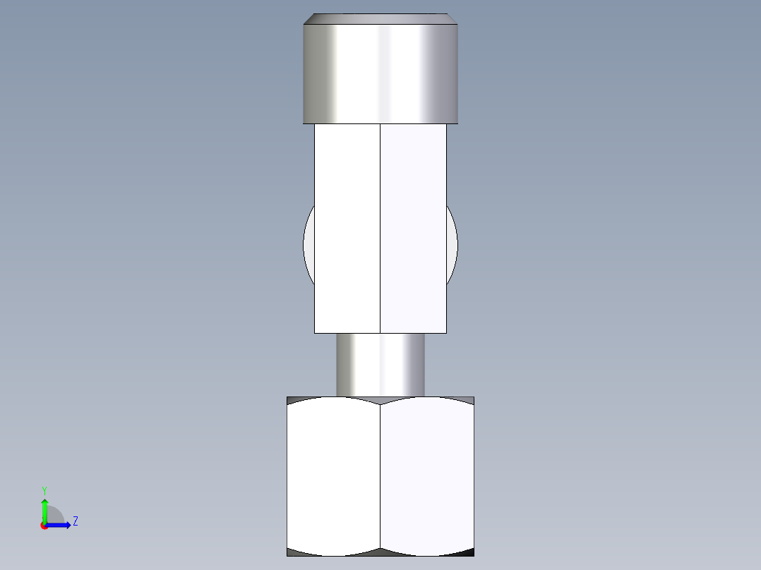 卡套式工业通用硬管接头EO_Standpipe_run_tee_EVL08LOMD71左视图