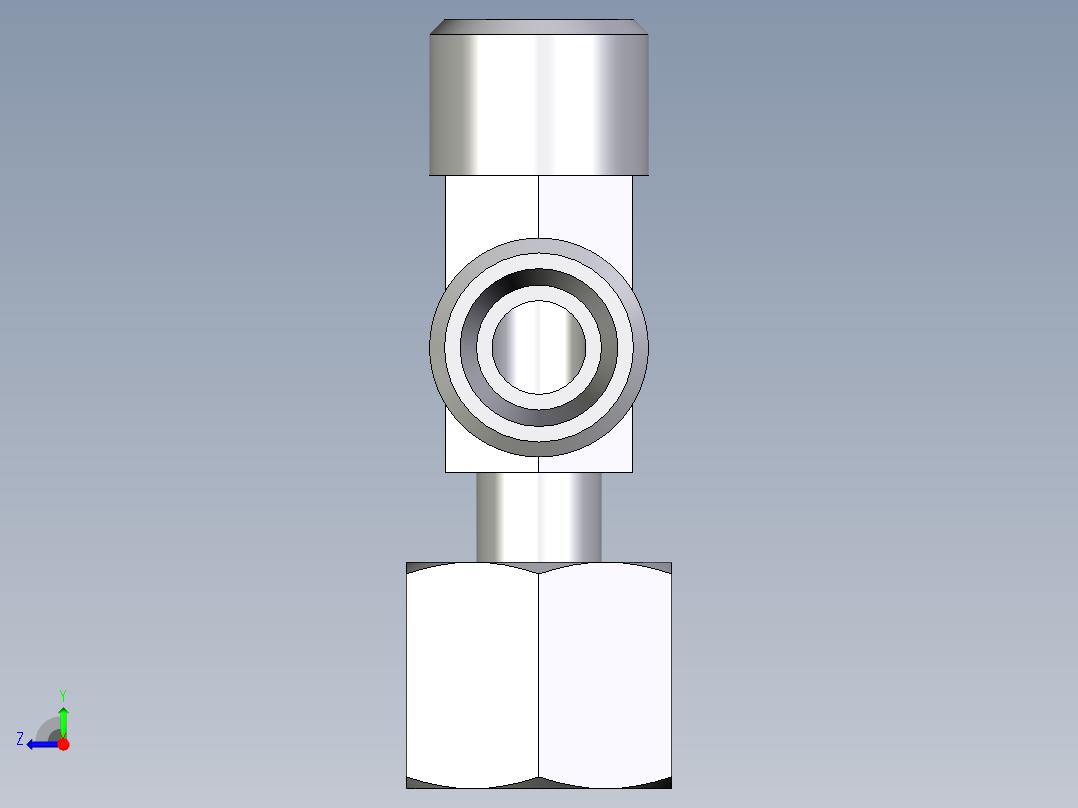 卡套式工业通用硬管接头EO_Standpipe_run_tee_EVL08LOMD71右视图