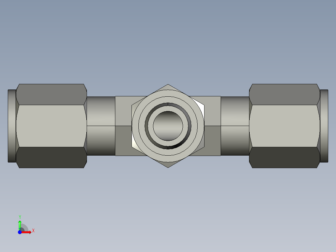 卡套式工业通用硬管接头6_s6bu-s前视图