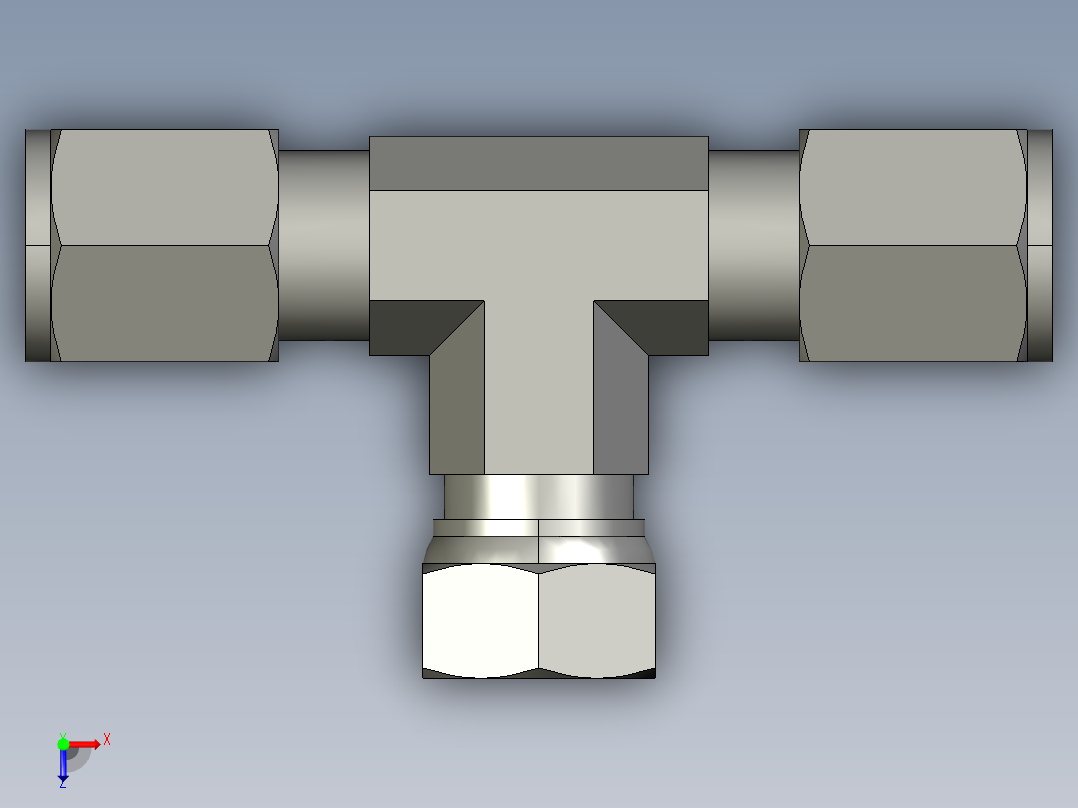 卡套式工业通用硬管接头6_s6bu-s俯视图