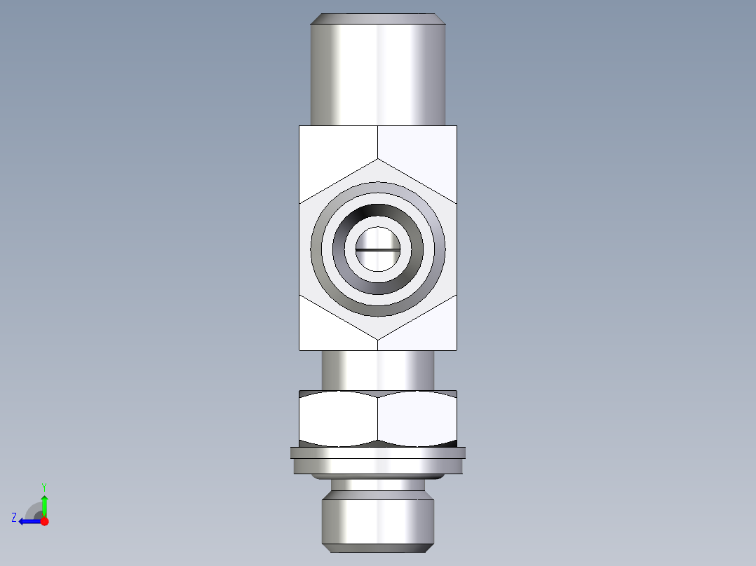 卡套式工业通用硬管接头EO_Adjustable_locknut_run_tee_LEE06LMOMDCF右视图