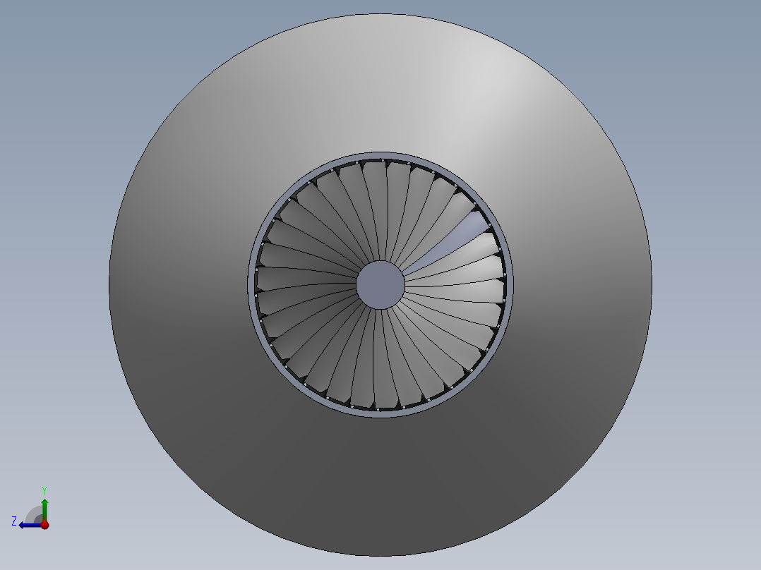 喷气发动机组件右视图