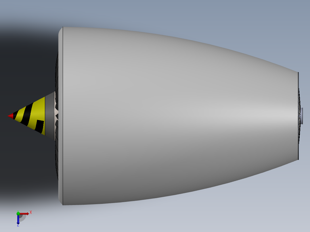 喷气发动机组件俯视图