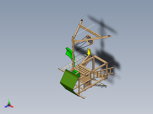 儿童滑梯和攀岩墙正等轴测缩略图