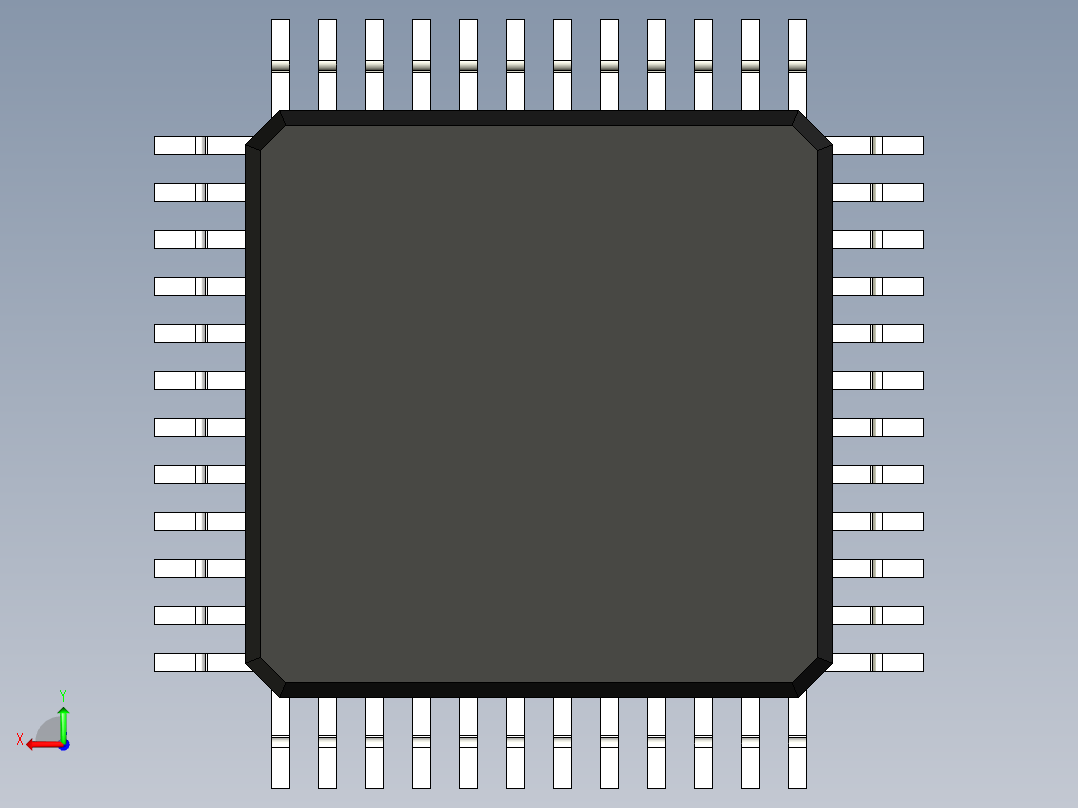 元器件3D封装QFP48_FPT-48P-M13155后视图