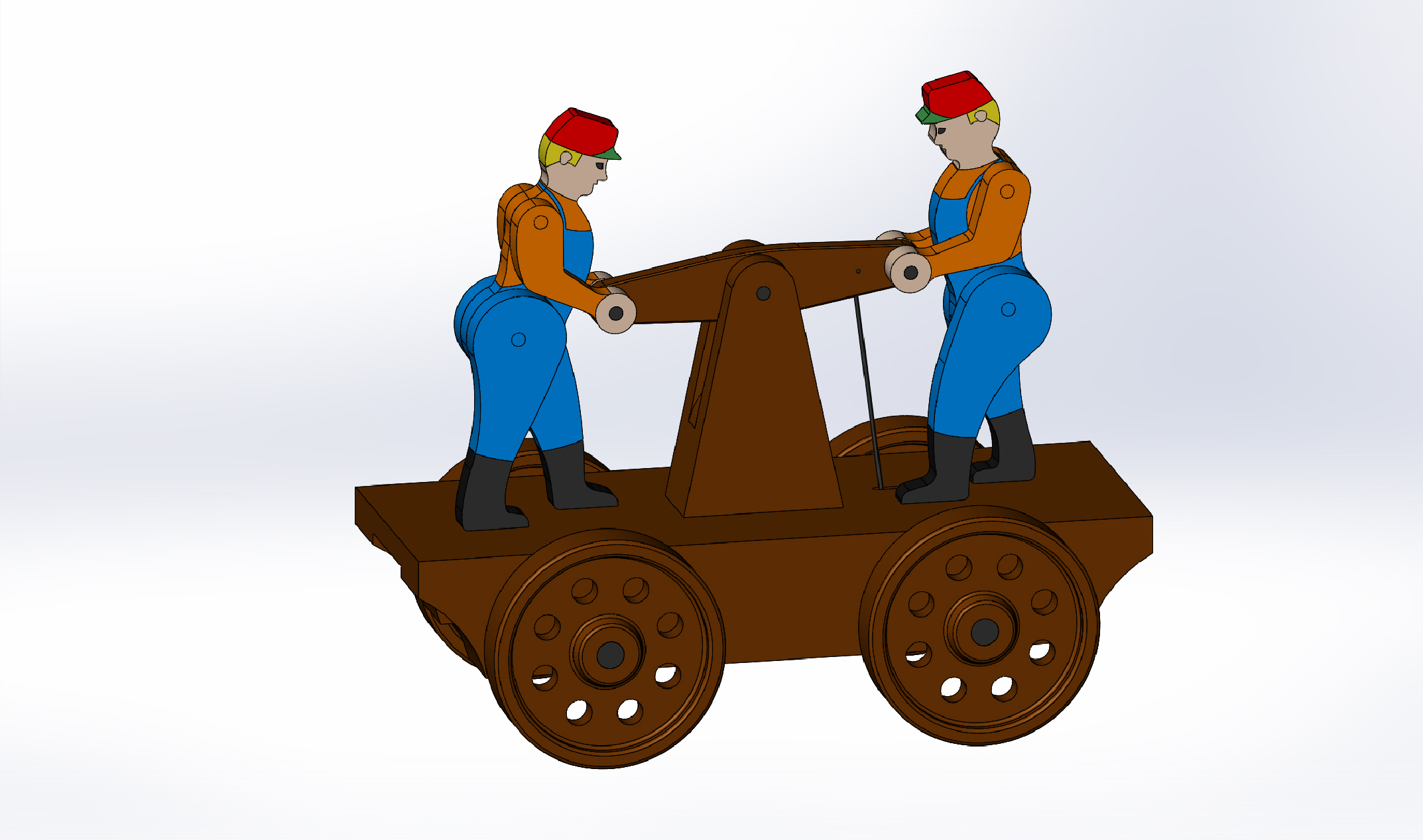 可动推车工人玩具