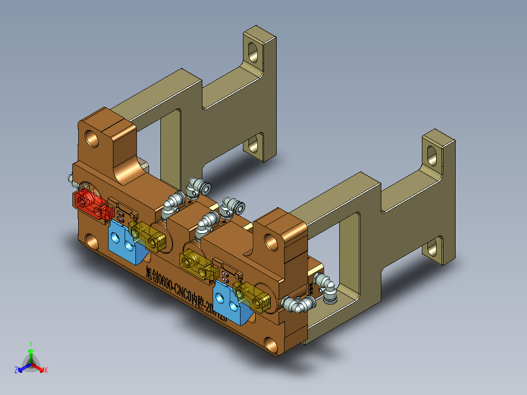 320-0690小零件CNC工装夹具三维模型-CNC0内腔结构加工治具-200120正等轴测图