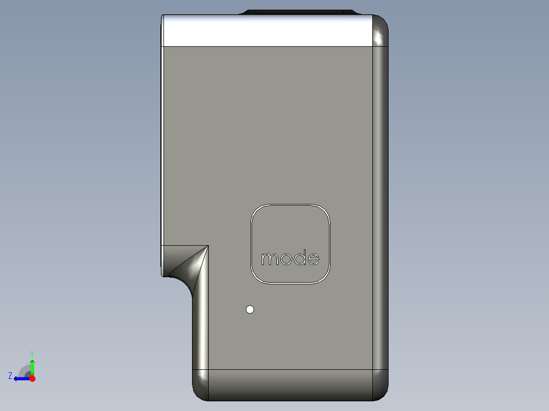 GoPro Hero 8黑色，带底部双支架和模式按钮右视图