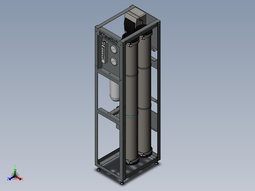kissRO反渗透水处理设备正等轴测图