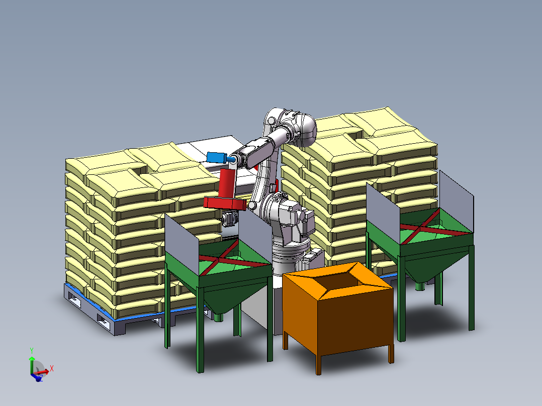 机器人料包清刷拆包（1对2）方案