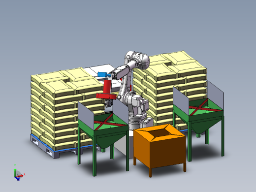 机器人料包清刷拆包（1对2）方案