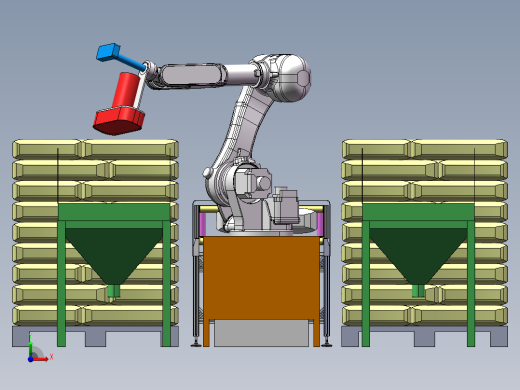 机器人料包清刷拆包（1对2）方案前视缩略图