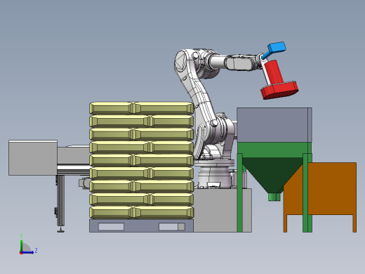 机器人料包清刷拆包（1对2）方案左视缩略图