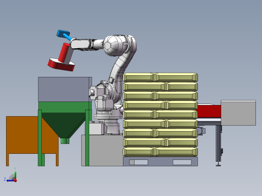 机器人料包清刷拆包（1对2）方案右视缩略图