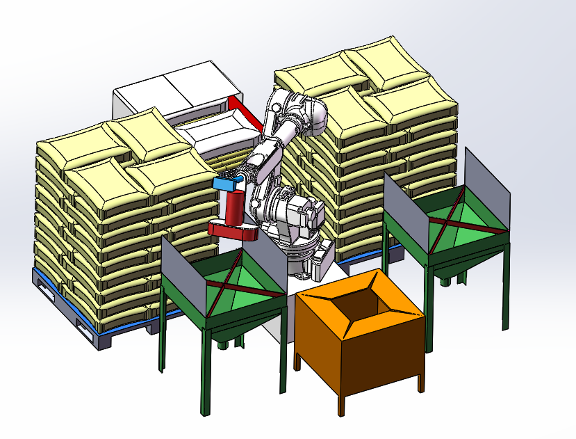 机器人料包清刷拆包（1对2）方案