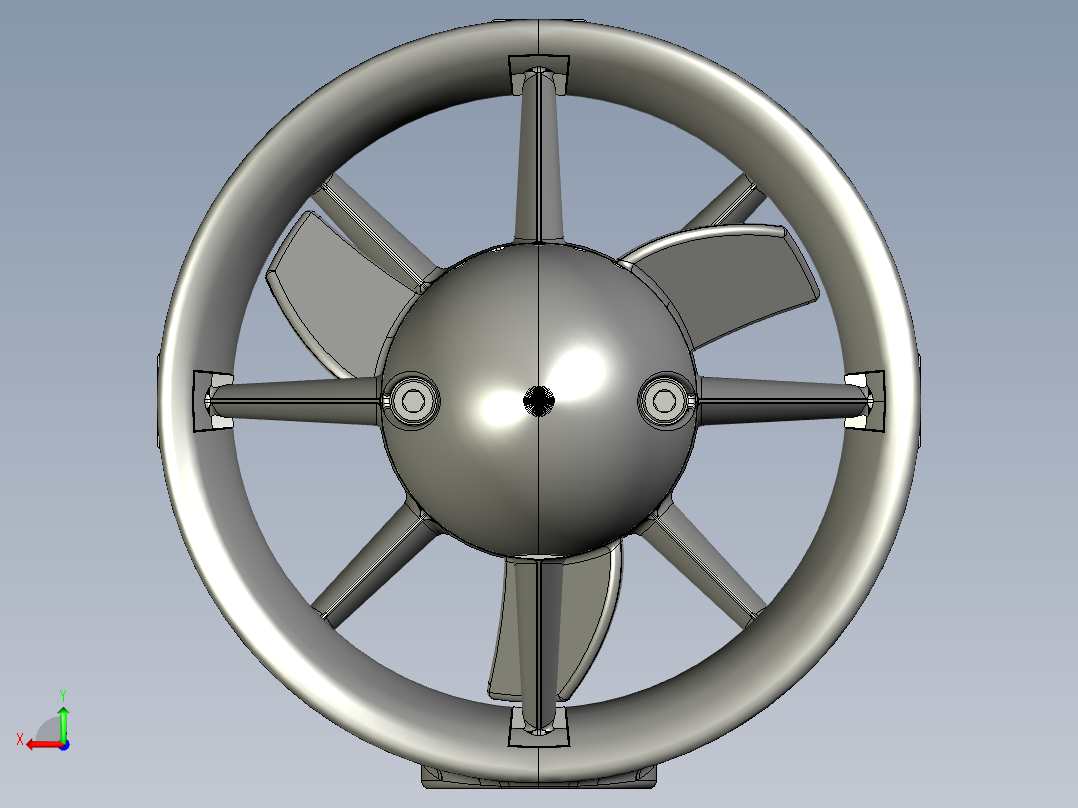 2蓝色机器人T200推进器后视图