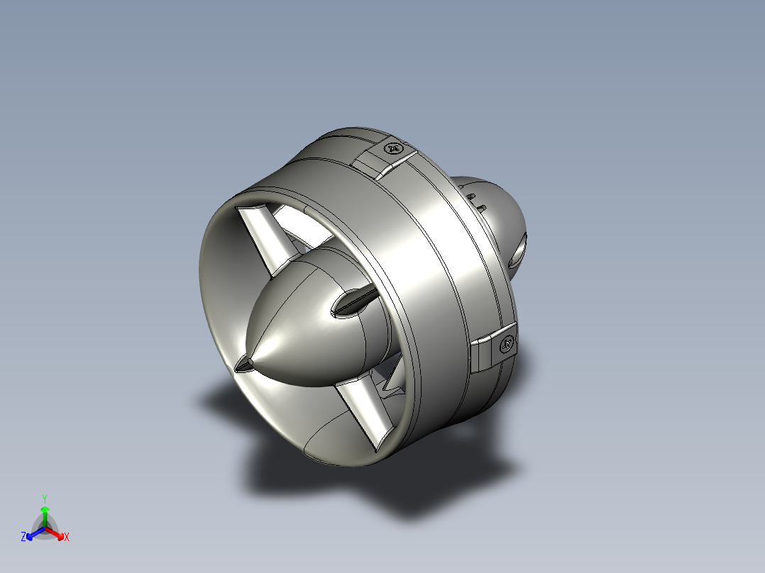 2蓝色机器人T200推进器正等轴测图