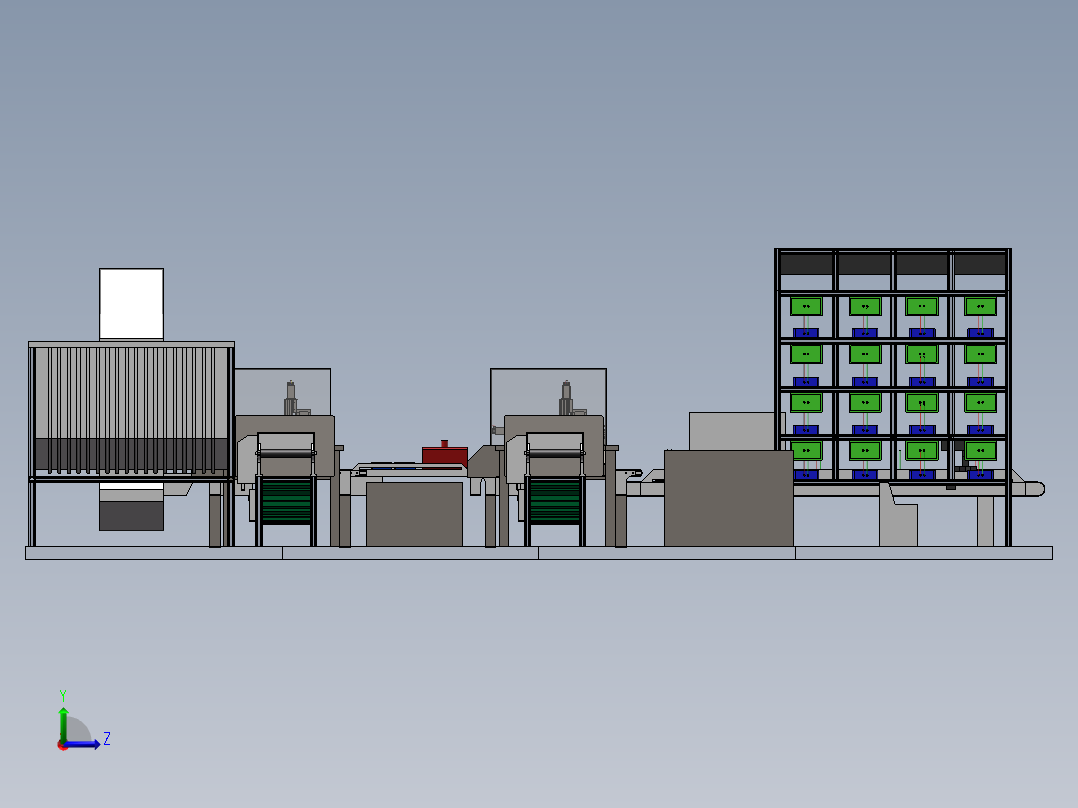 电池单体拆解模型左视图