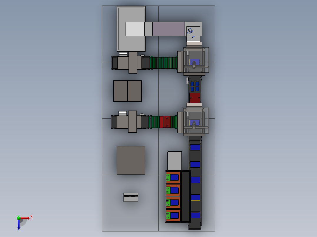 电池单体拆解模型俯视图