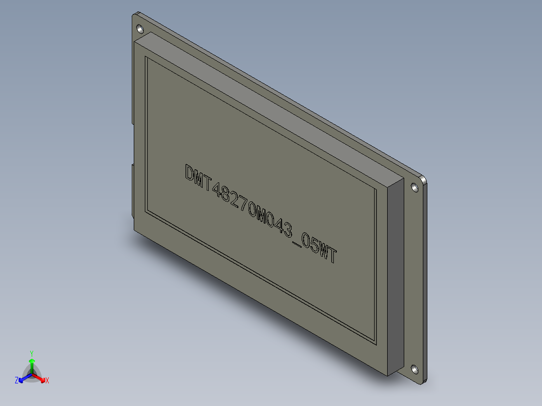 迪文43寸触摸屏正等轴测图