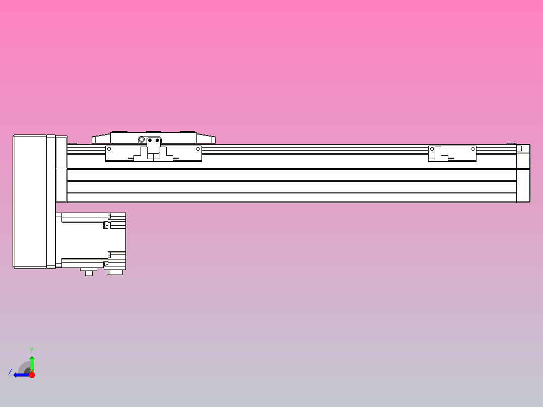 滚珠丝杠直线轴内置导轨TPA-GCR-80-1610C-L300-MP-M40-N3右视图