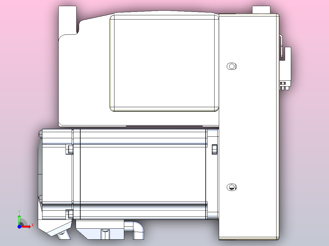 皮带直线轴半封闭可选导轨TPA-HNB-140D-120-L1250-RP-Y-P40-N3前视图