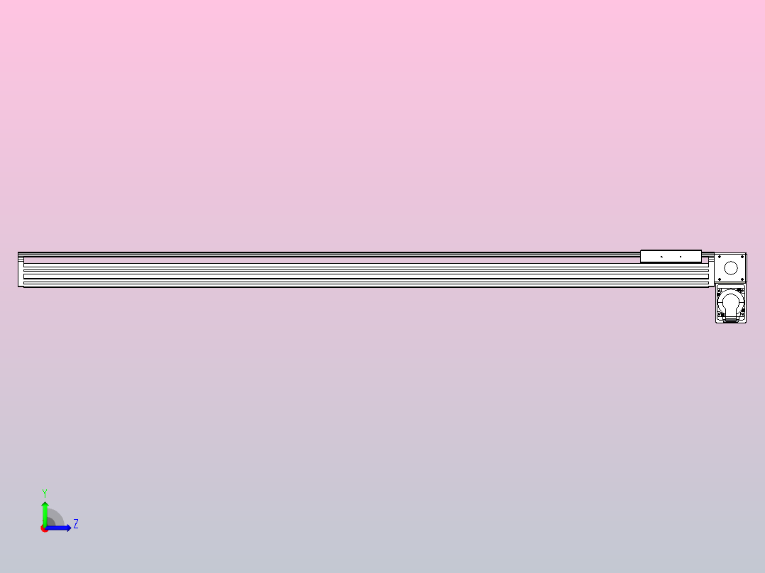 皮带直线轴半封闭可选导轨TPA-HNB-140D-120-L1250-RP-Y-P40-N3左视图