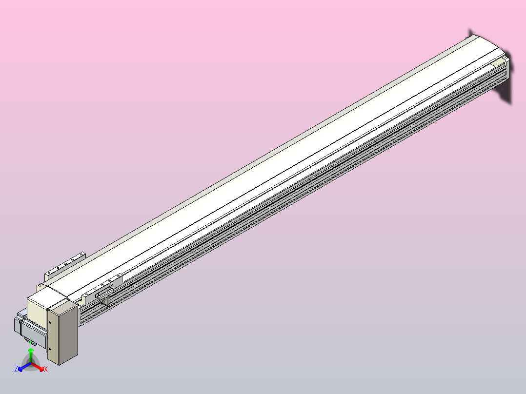 皮带直线轴半封闭可选导轨TPA-HNB-140D-120-L1250-RP-Y-P40-N3正等轴测图