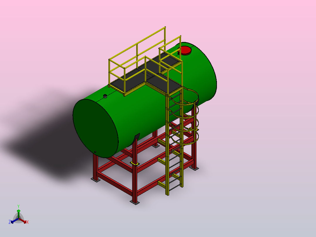 油箱容量 11,000 lts正等轴测图