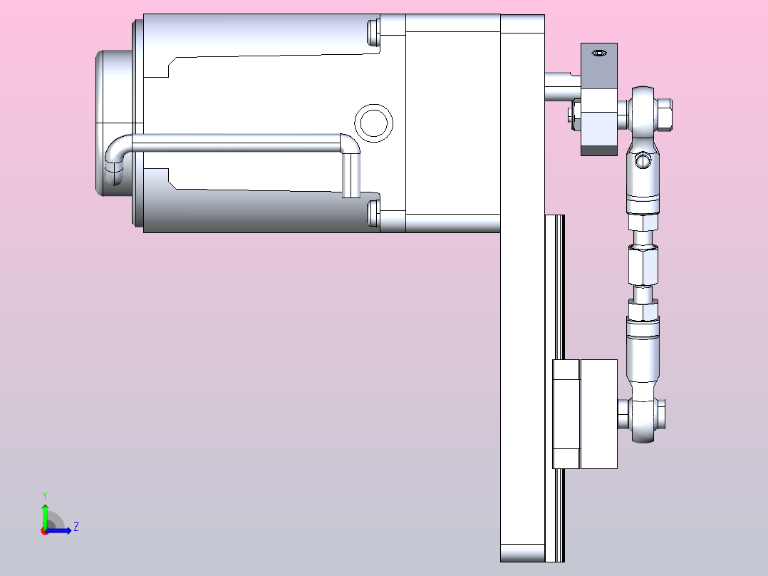 曲柄滑块机构3D设计左视图