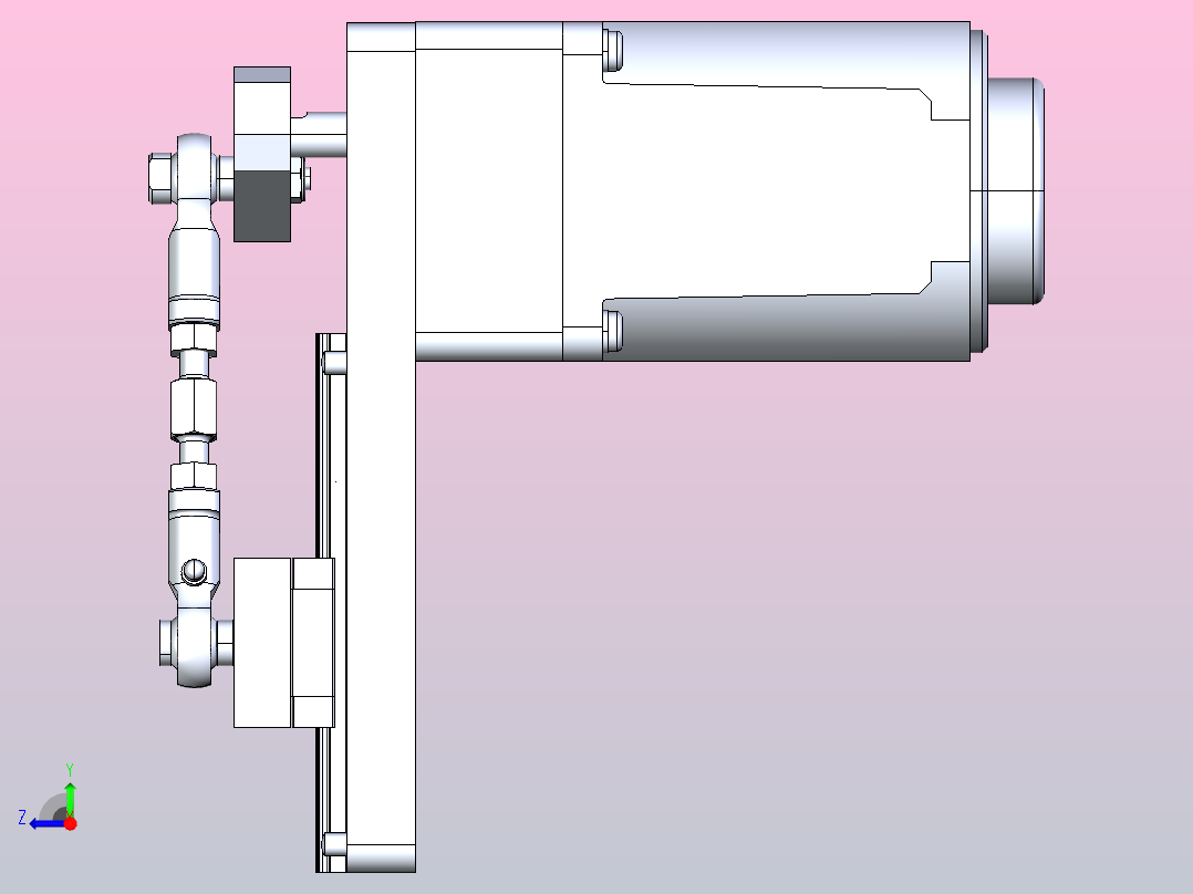 曲柄滑块机构3D设计右视图