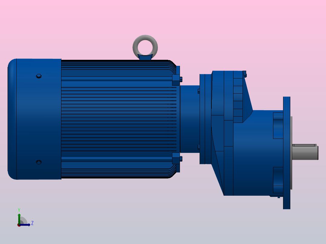 RXF67法兰轴伸式安装斜齿轮减速机RX67-Y3-4P-100-M1-0°-Φ200左视图