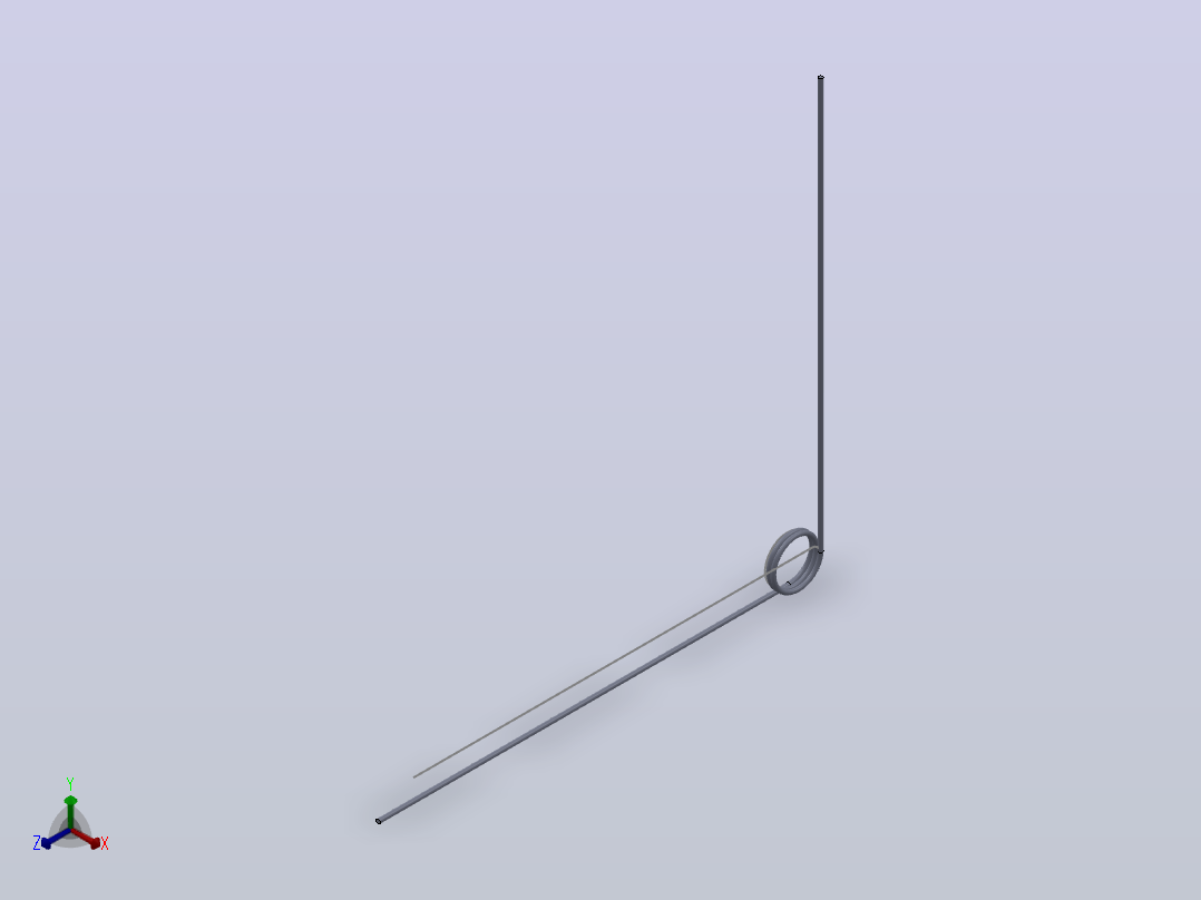 90度圆柱形扭转弹簧SCT90L-6-3-0.6主视图