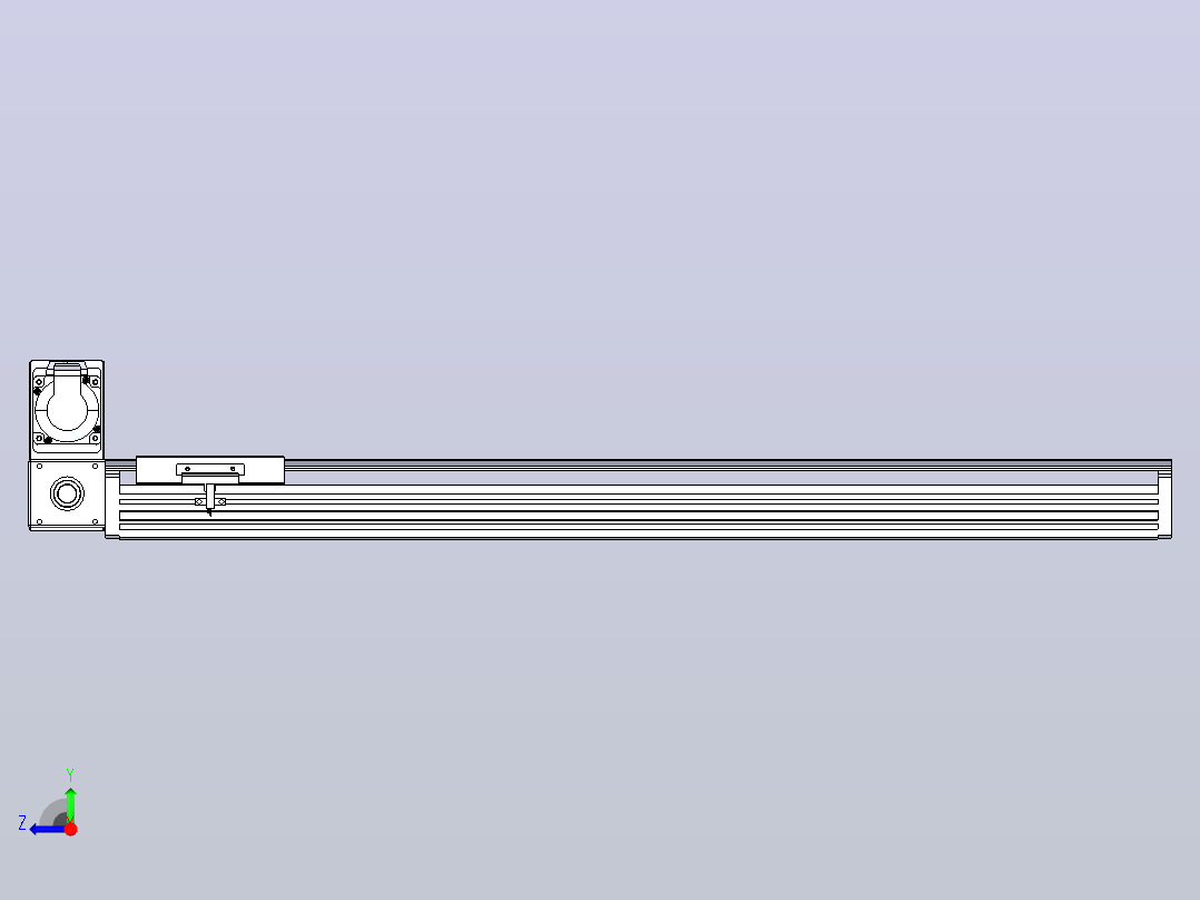 皮带直线轴半封闭可选导轨TPA-HNB-120D-110-L700-LU-Y-P40-N3右视图