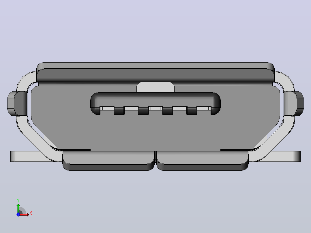 微型usb2 pcb连接器前视图