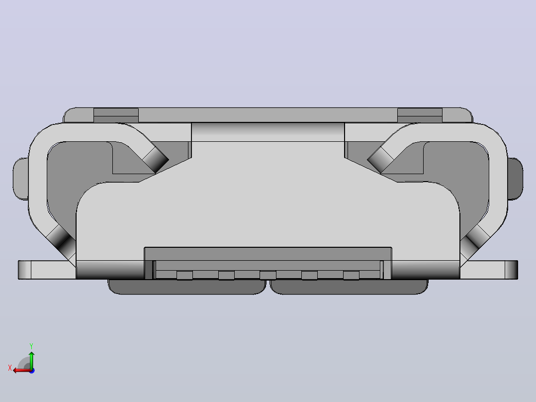 微型usb2 pcb连接器后视图