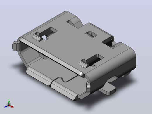 微型usb2 pcb连接器正等轴测缩略图