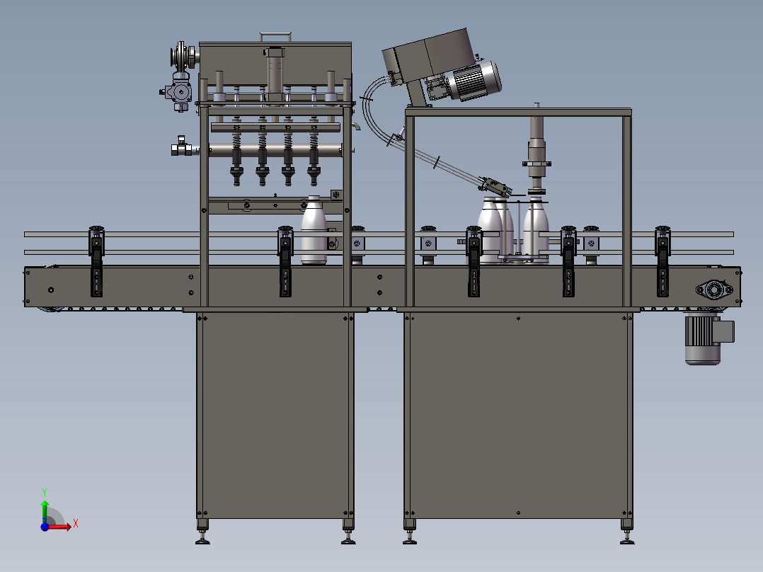 瓶灌装封口机全自动生产线3d图纸三维模型 瓶灌装封口机3d图纸