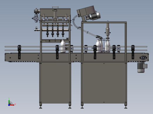 瓶灌装封口机全自动生产线3d图纸三维模型 瓶灌装封口机3d图纸