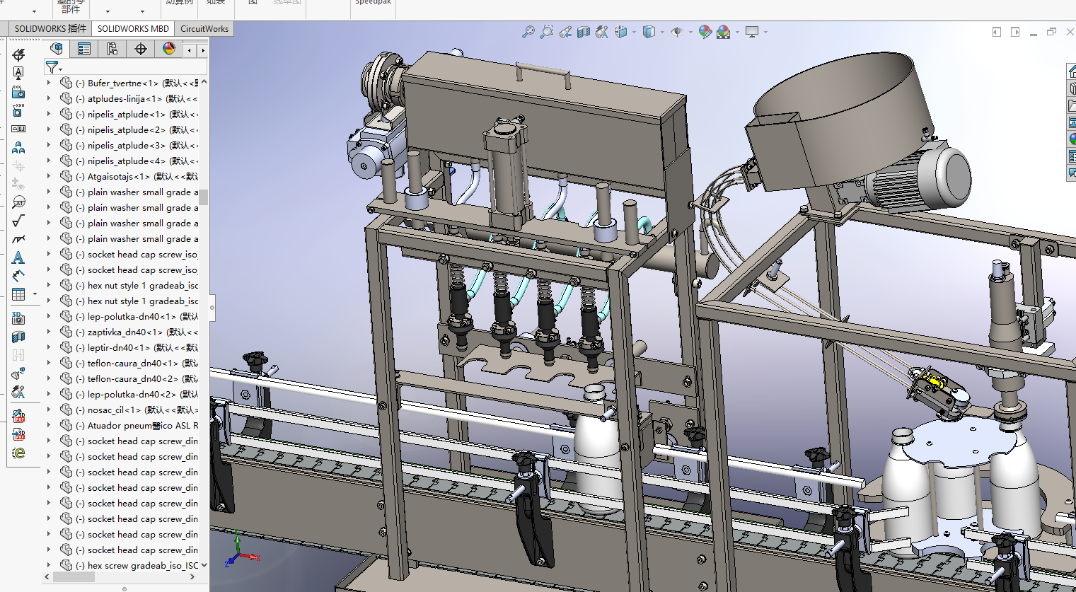 瓶灌装封口机全自动生产线3d图纸三维模型 瓶灌装封口机3d图纸