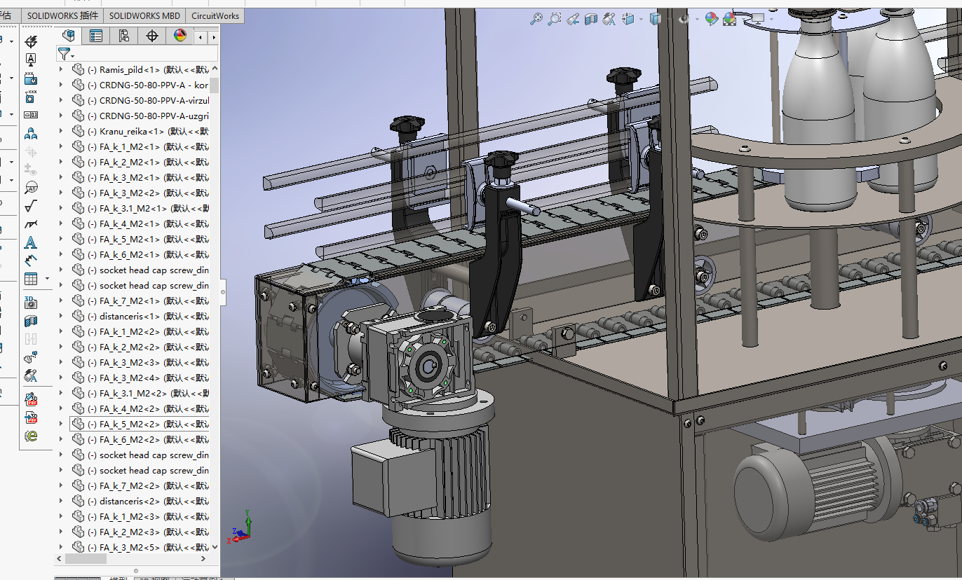 瓶灌装封口机全自动生产线3d图纸三维模型 瓶灌装封口机3d图纸